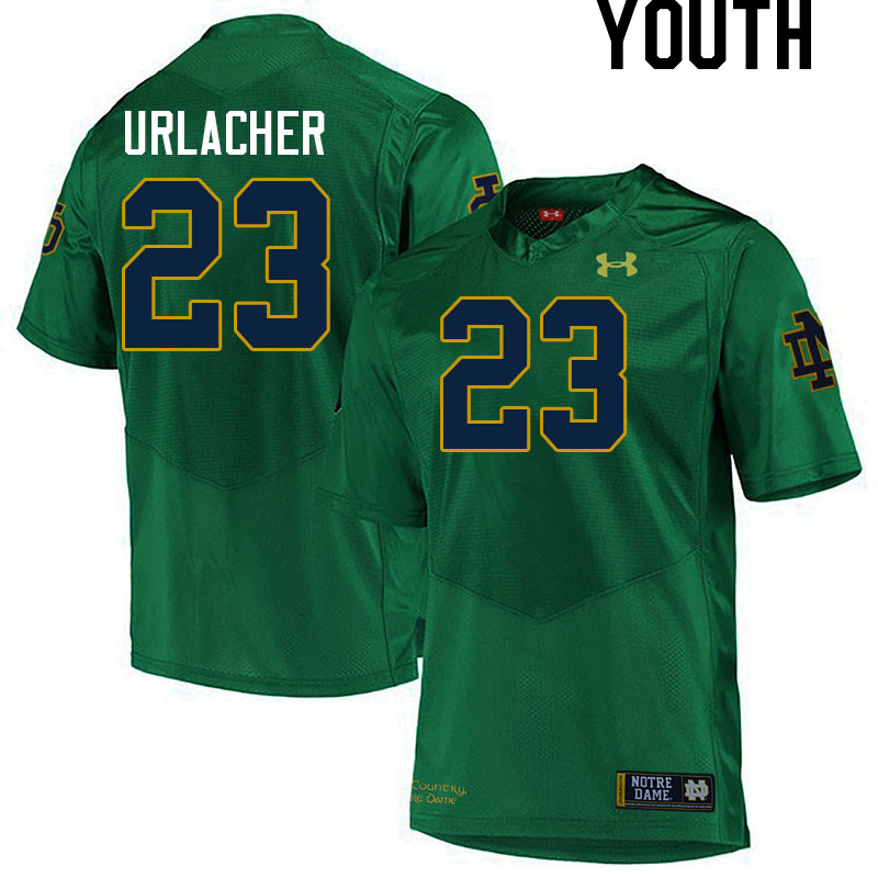 Youth #23 Kennedy Urlacher Notre Dame Fighting Irish College Football Jerseys Stitched-Green